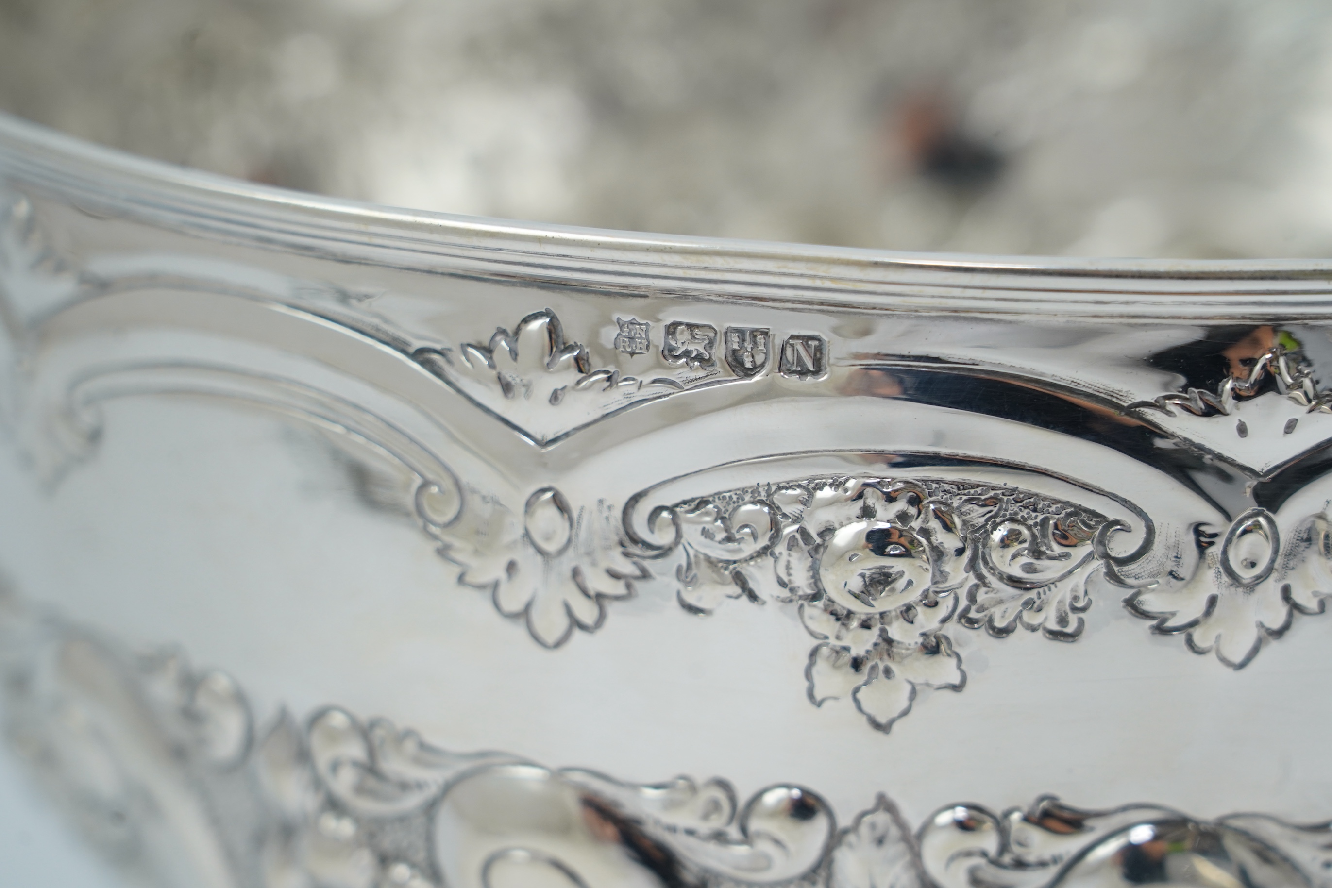 A late Victorian silver rose bowl, by Nathan & Hayes